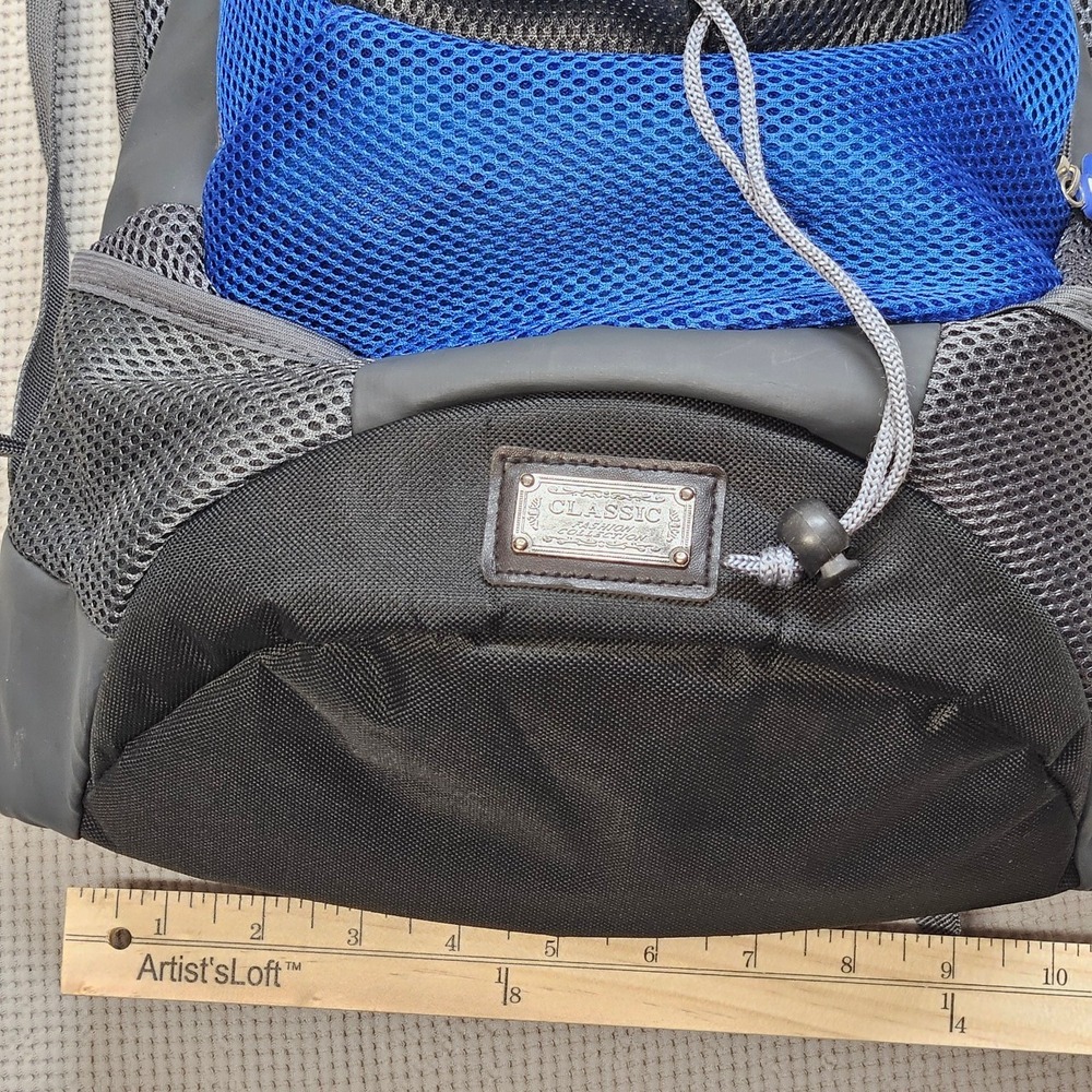 Classic Fashion Collection Pet Carrier Backpack Blue Grey Mesh Small Dog Cat 12" - Picture 6 of 9